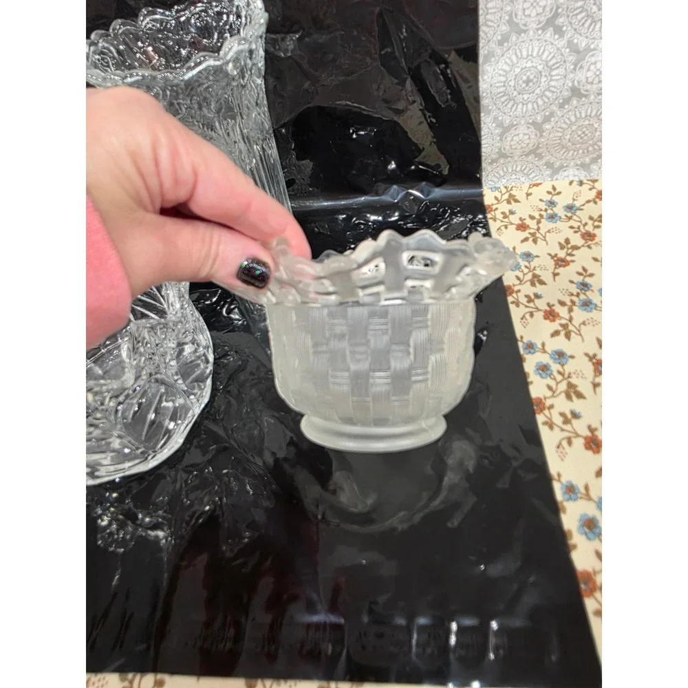 Crystal Clear Glass Vases and Bowls Set Home‎ Decor Floral Arrangement lot of 3